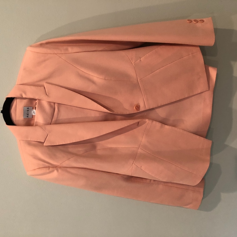 peach skirt suit